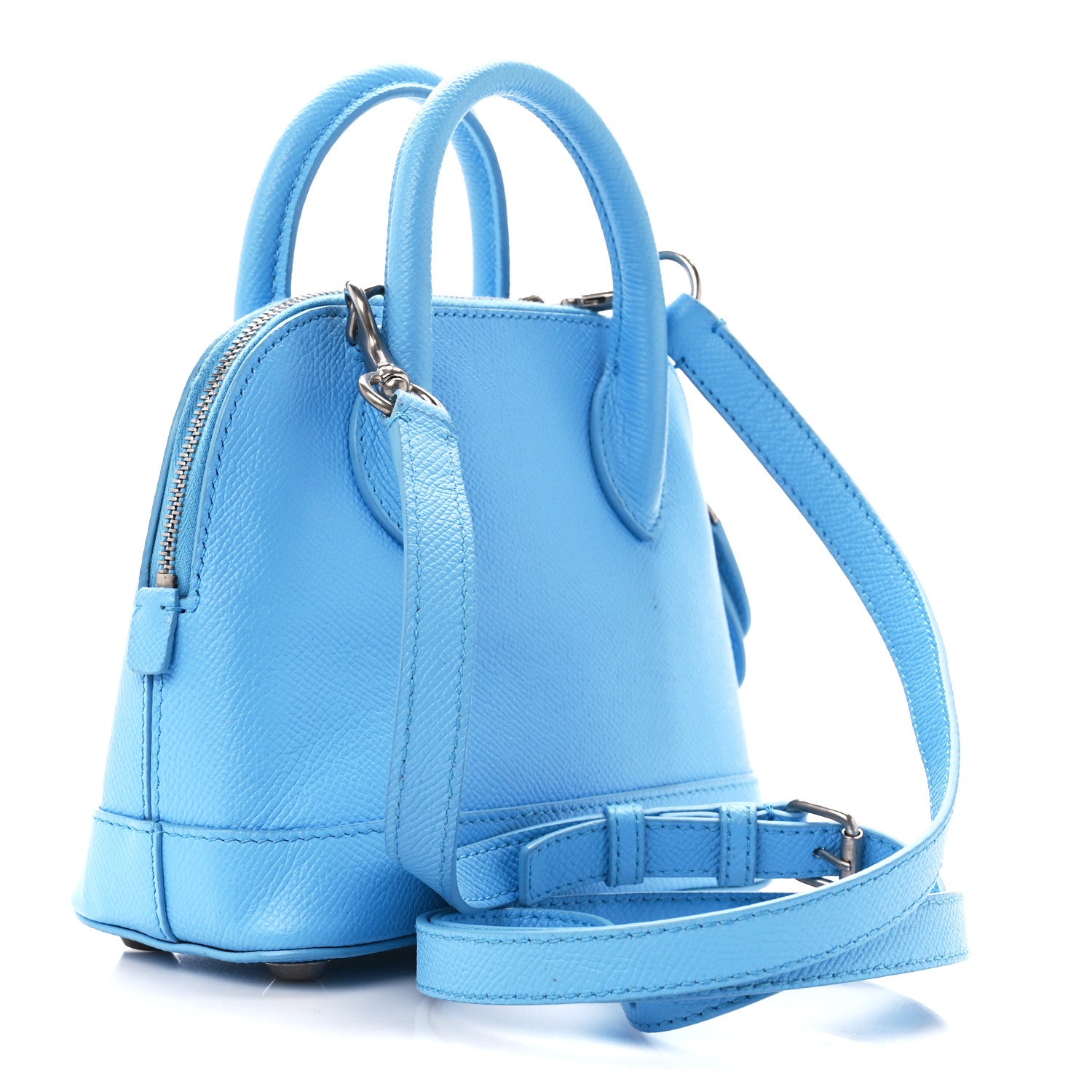 Balenciaga Signature Grained Calfskin Logo XXS Ville Top Handle Bag Baby Blue Black 3 of 10