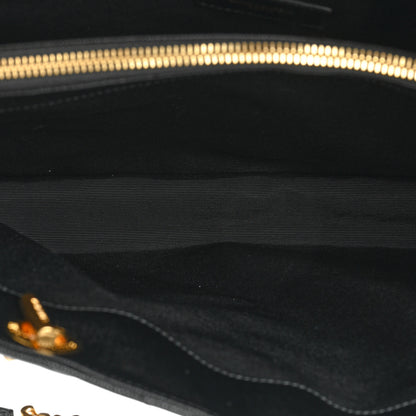 Saint Laurent Grain De Poudre Matelasse Chevron Monogram Shopping Bag Black 7 of 14