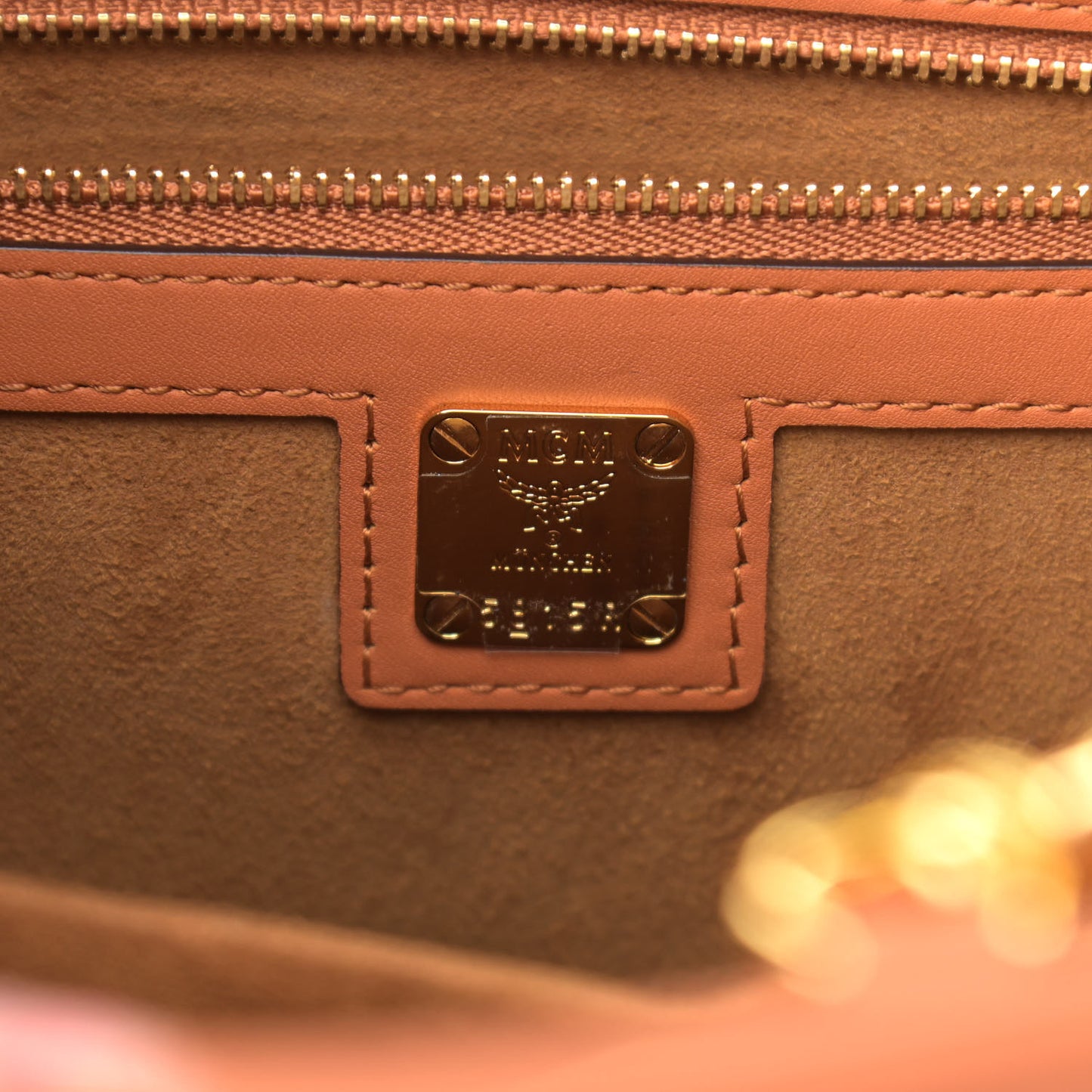 Calfskin Logo Large Tote Cognac
