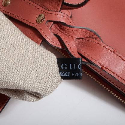 Gucci Linen Medium Craft Logo Tote Coral 9 of 10