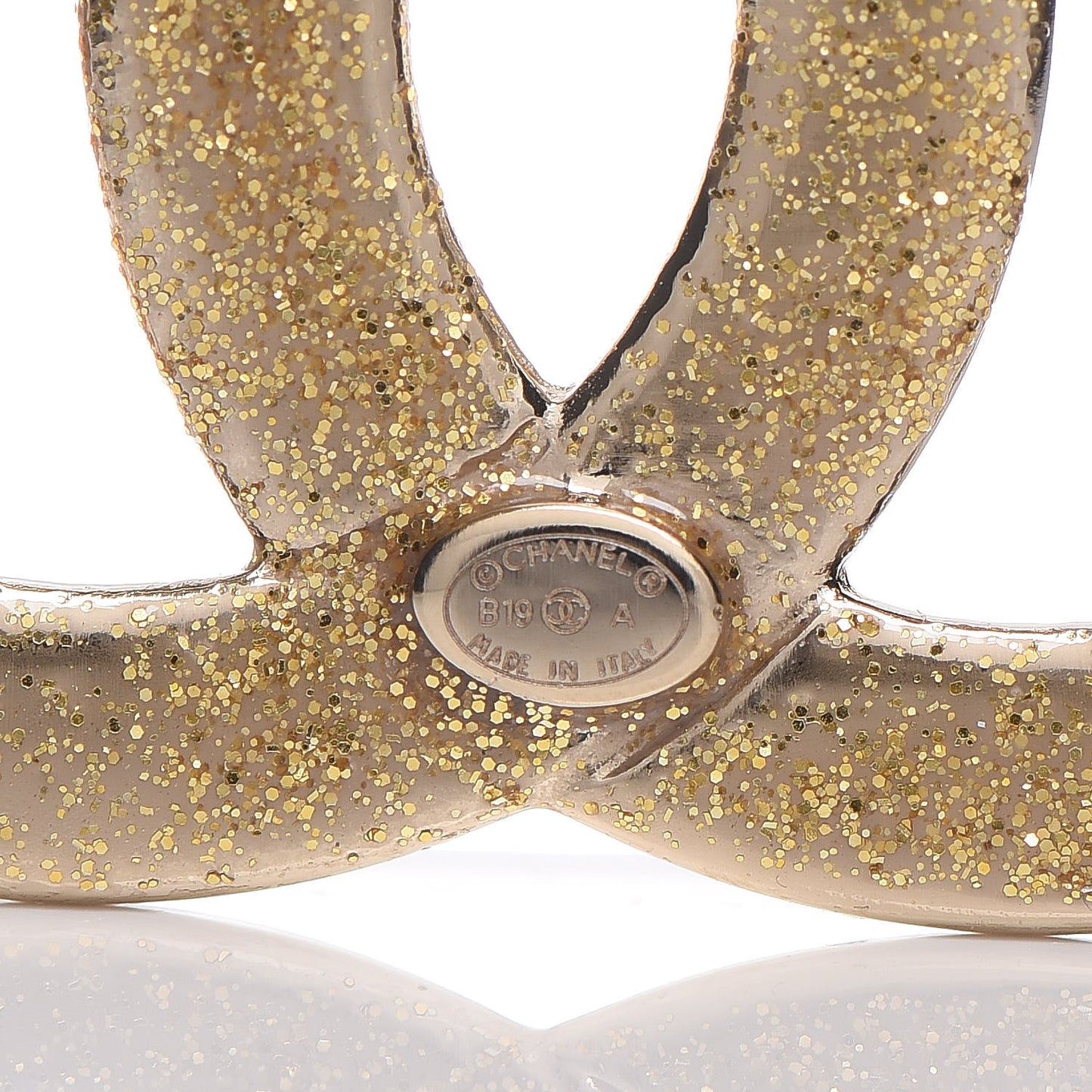 Crystal CC Brooch Light Gold
