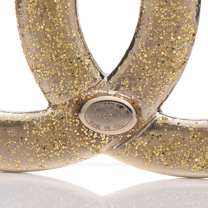Chanel Crystal CC Brooch Light Gold 4 of 5