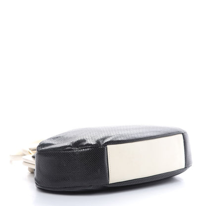 Chanel Perforated Lambskin Kiss Lock Black White 4 of 22