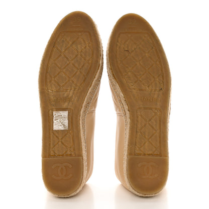 Chanel Lambskin Quilted CC Espadrilles 39 Beige 5 of 12