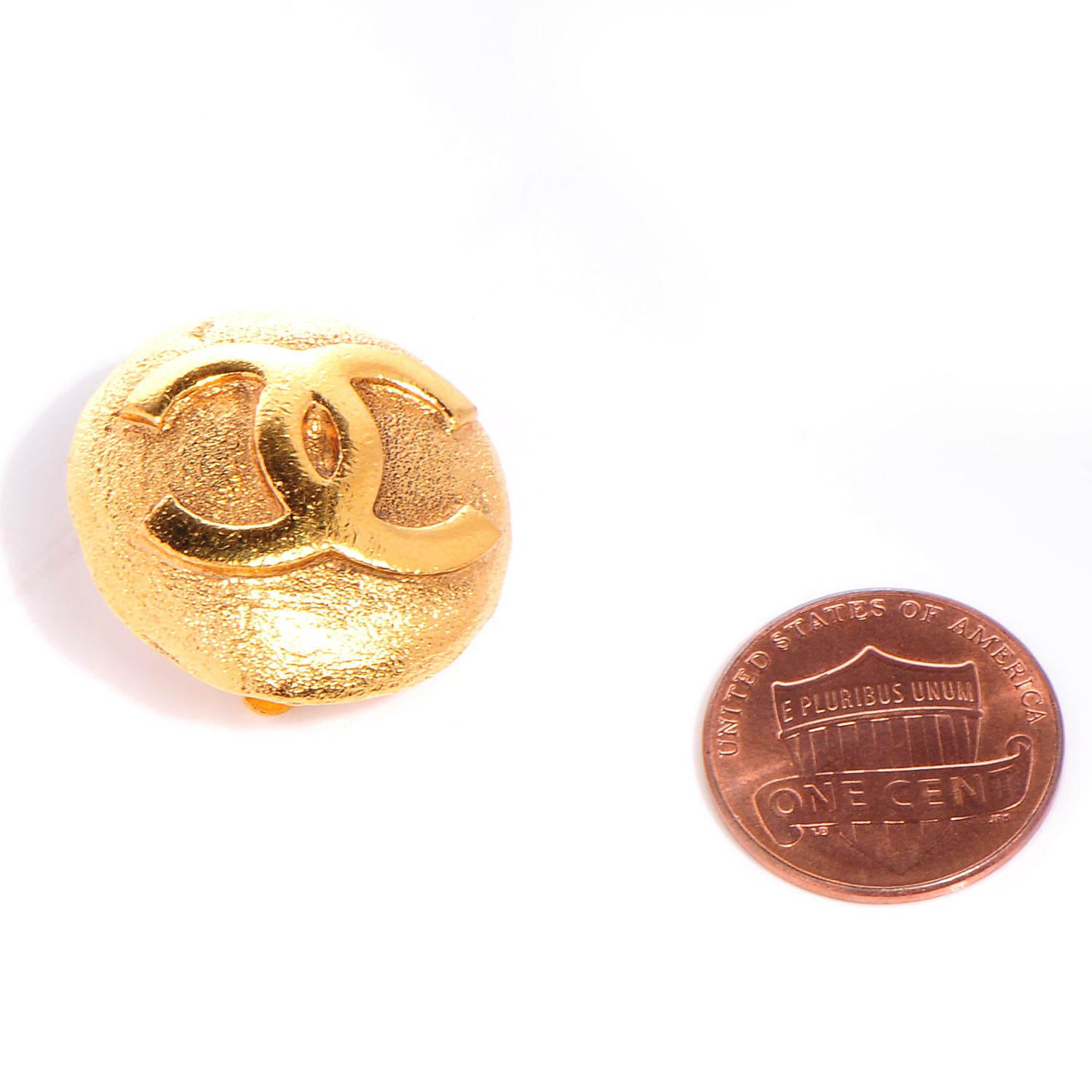 Chanel CC Clip On Earrings Gold 2 of 5