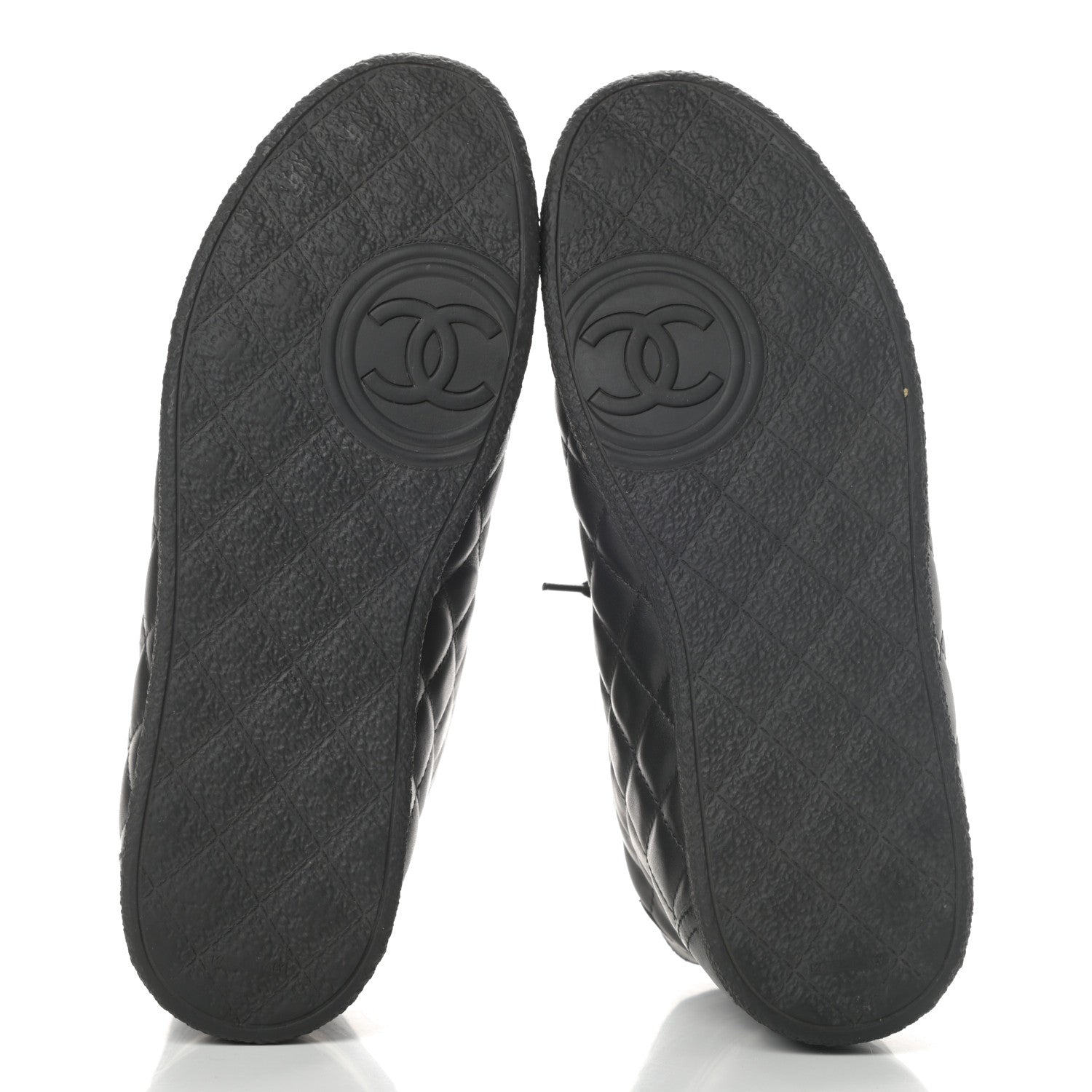 Chanel Lambskin Quilted High Top Sneakers 38.5 Black 5 of 10