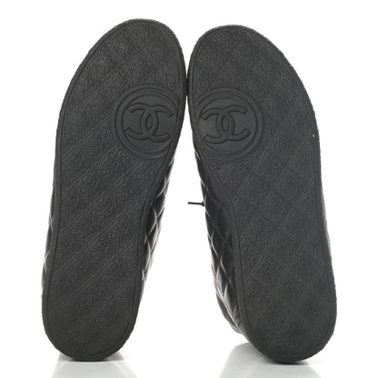 Chanel Lambskin Quilted High Top Sneakers 38.5 Black 5 of 10