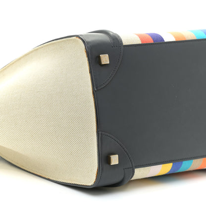 Celine Smooth Calfskin Striped Canvas Mini Luggage Multicolor 5 of 10