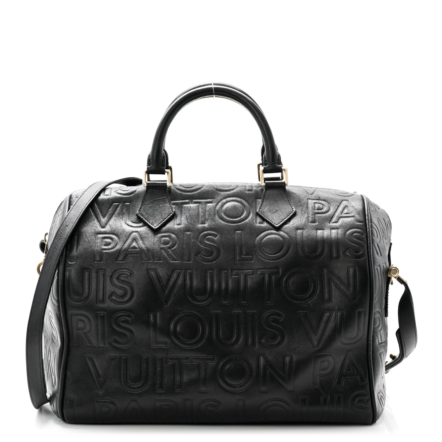 Calfskin Embossed Speedy Cube 30  Black