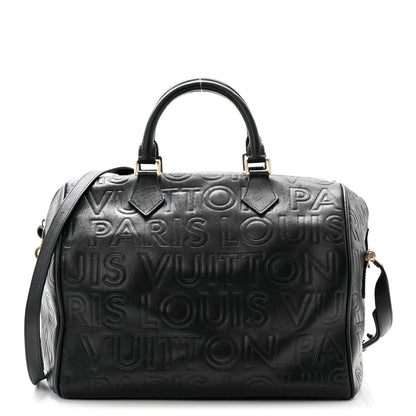Louis Vuitton Calfskin Embossed Speedy Cube 30  Black 1 of 13