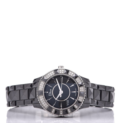 Christian Dior Stainless Steel Ceramic Diamond 38mm Dior VIII Quartz Watch Black 3 of 7