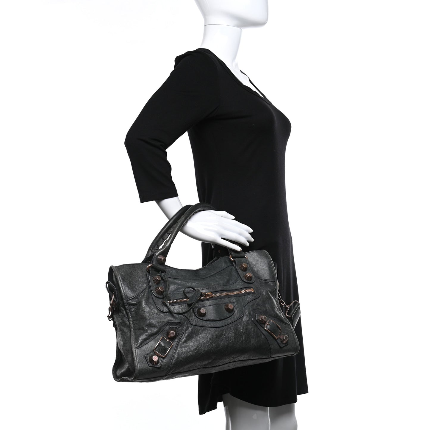 Agneau Giant 21 Rose Gold Hardware City Anthracite
