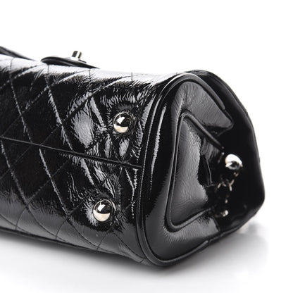 Chanel Distressed Patent Quilted Single Flap Bag Black 7 of 11