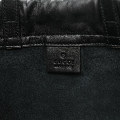 Gucci Calfskin Logo Drawstring Backpack Black 6 of 11