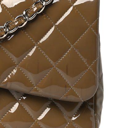 Chanel Patent Calfskin Quilted Jumbo Double Flap Grey 11 of 15