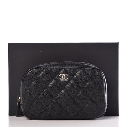 Chanel Caviar Quilted Small Curvy Pouch Cosmetic Case Black 8 of 8