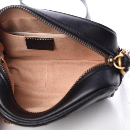 Gucci Calfskin Matelasse Mini GG Marmont Chain Shoulder Bag Black 5 of 7