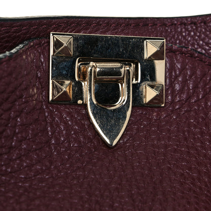 Valentino Garavani Pebbled Calfskin Medium Rockstud Tote Rubin 17 of 17