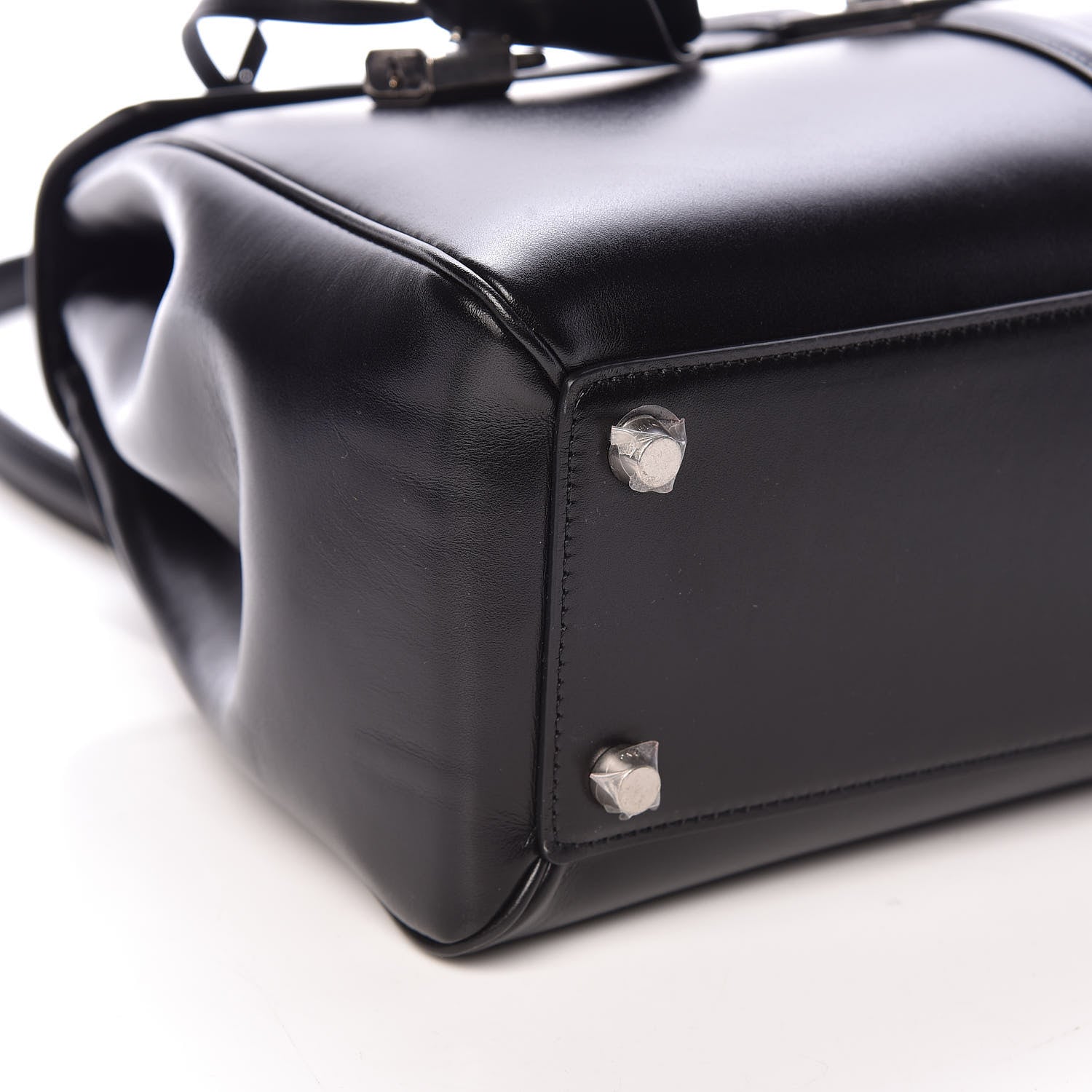 Celine Satinated Calfskin Medium 16 Top Handle Bag Black 8 of 10