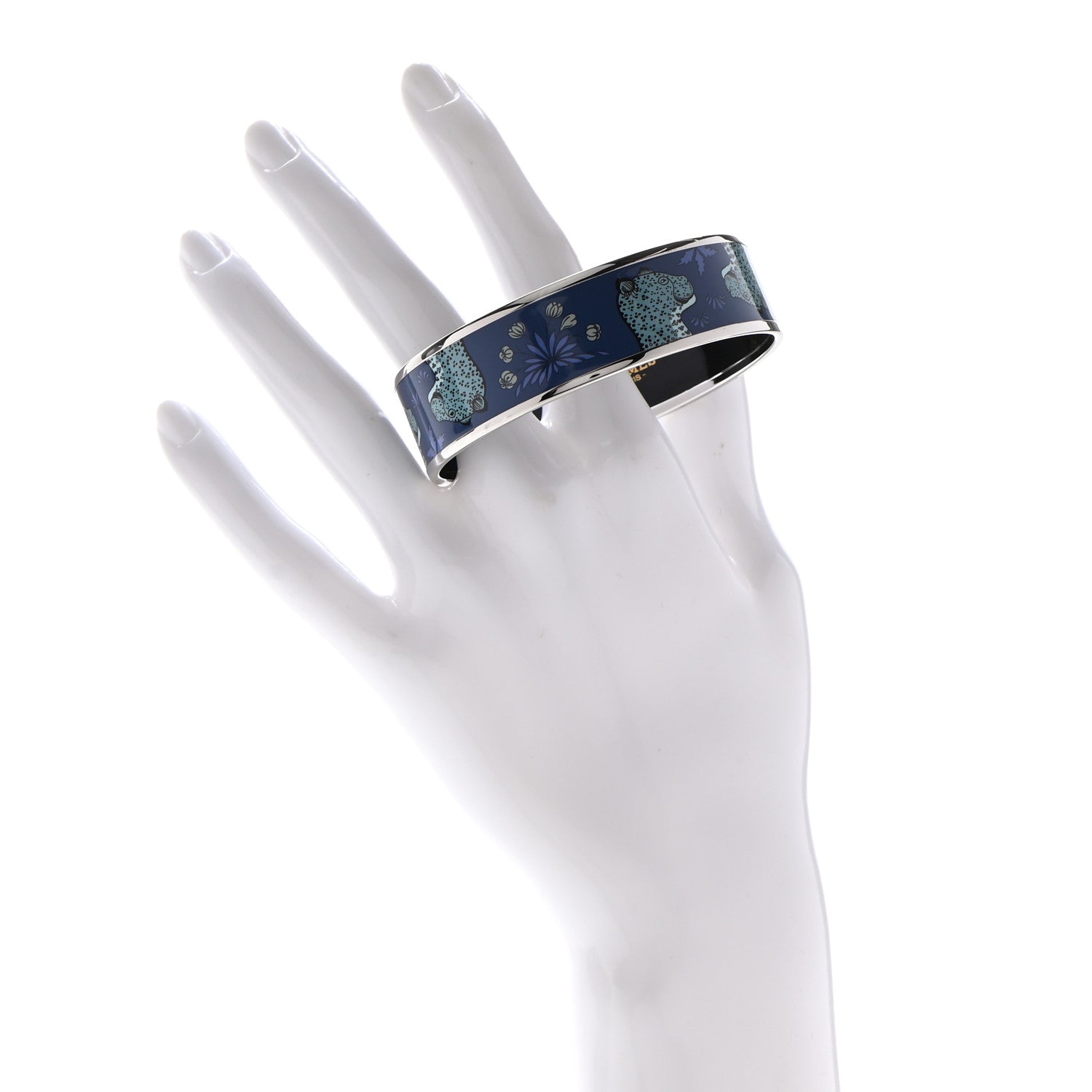 Hermes Enamel Printed Wide Les Leopards Bracelet 65 2 of 5