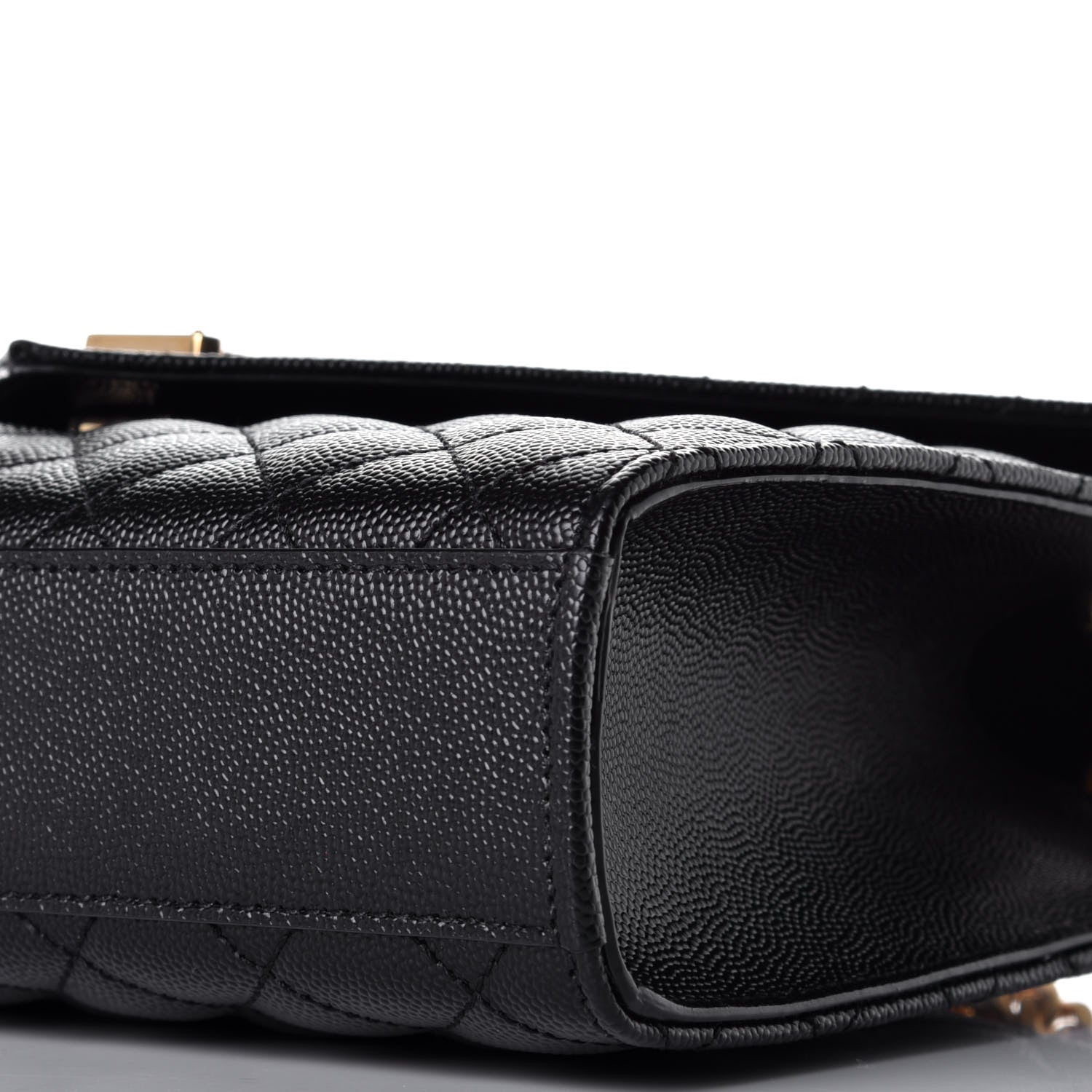 Saint Laurent Grain De Poudre Textured Mixed Matelasse Triquilt Medium Monogram Satchel Black 8 of 9