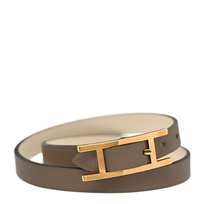 Hermes Swift Behapi Double Tour Bracelet T2 Etoupe Nata 1 of 5