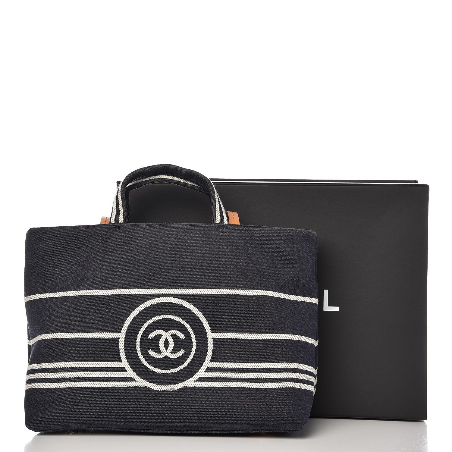 Chanel Denim Large Shopping Tote Black 10 of 16
