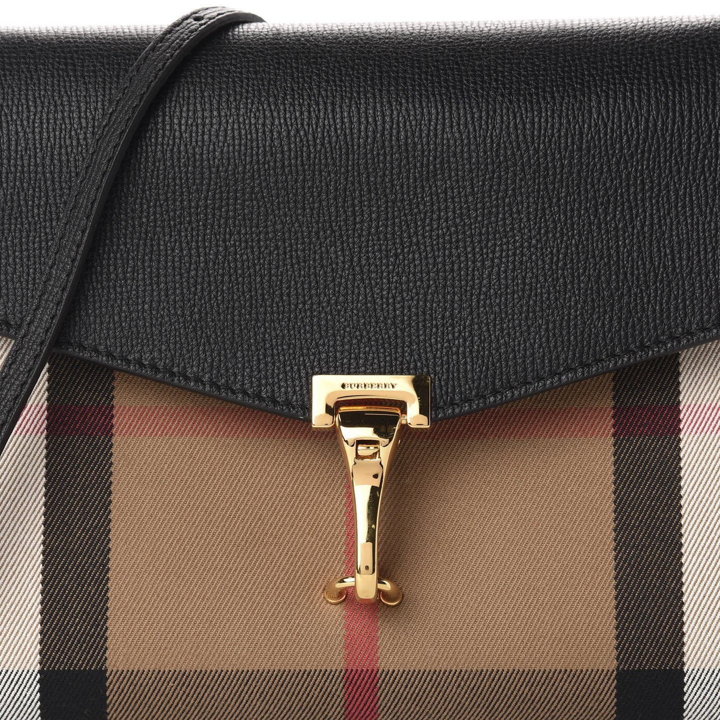 Derby Calfskin House Check Small Macken Crossbody Bag Black