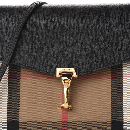 Burberry Derby Calfskin House Check Small Macken Crossbody Bag Black 10 of 10