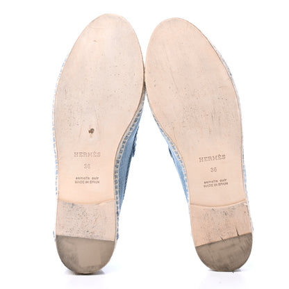 Hermes Denim Canvas Womens Trip Espadrilles 36 Bleu Clair 4 of 4