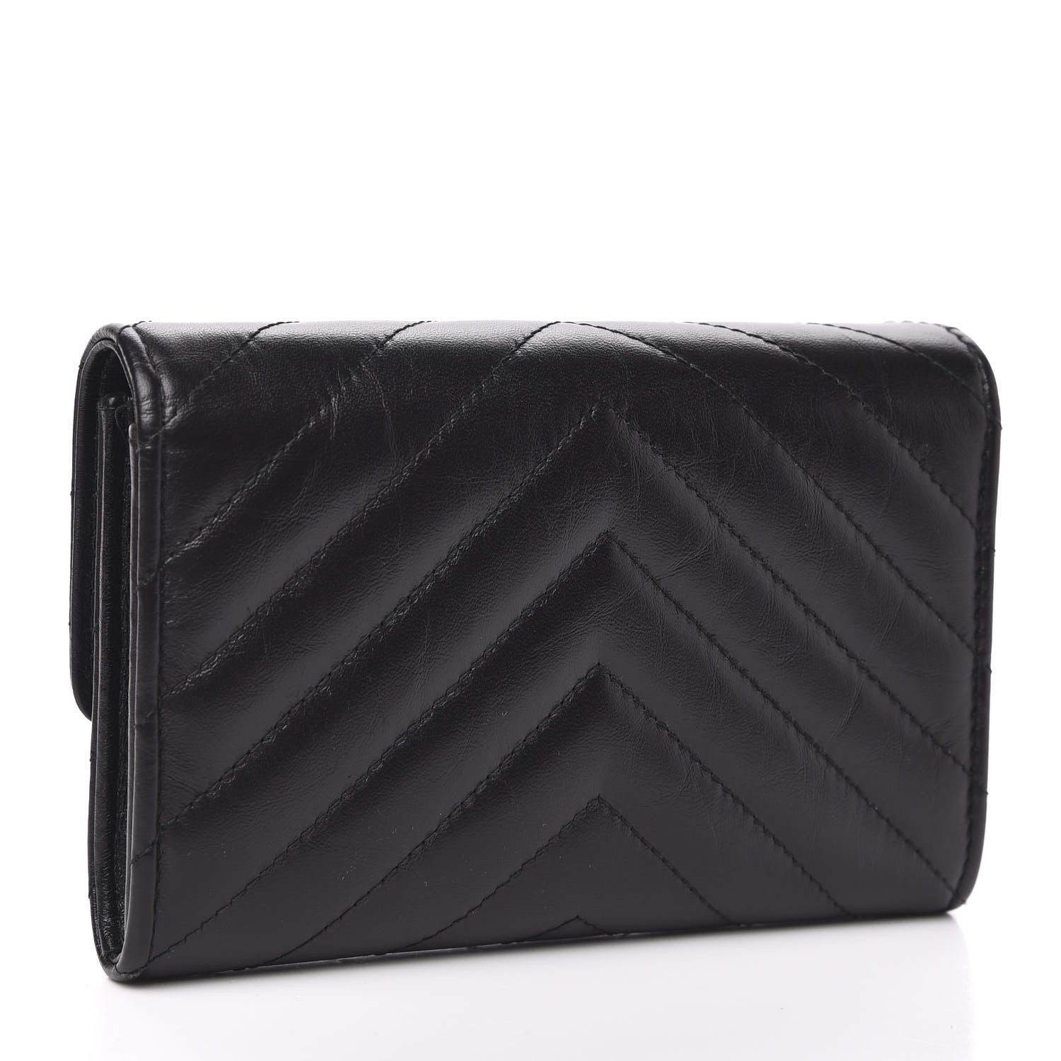 Chanel Aged Calfskin Chevron Quilted Reissue Medium Flap Wallet So Black 4 of 9