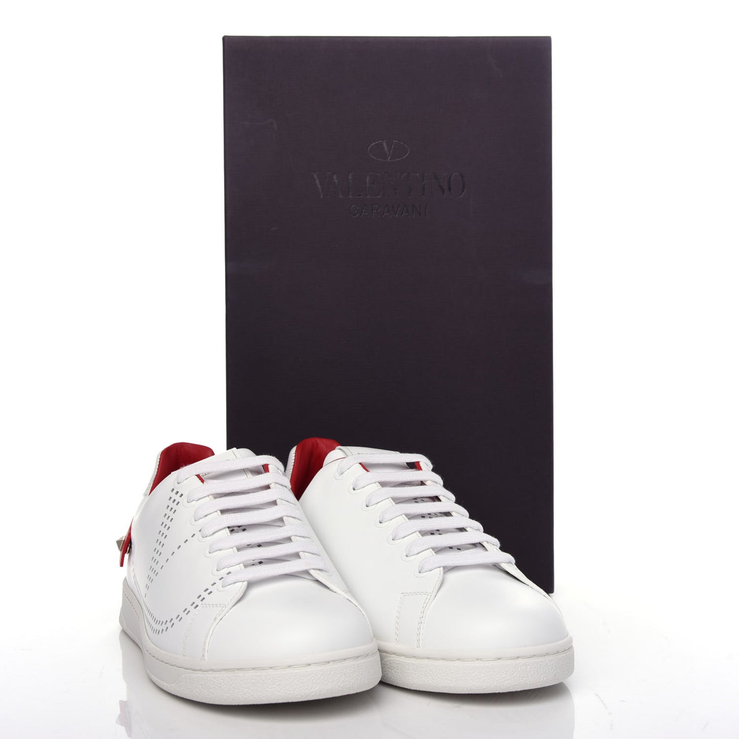 Calfskin Mens Backnet Sneakers 42 White Rosso Valentino