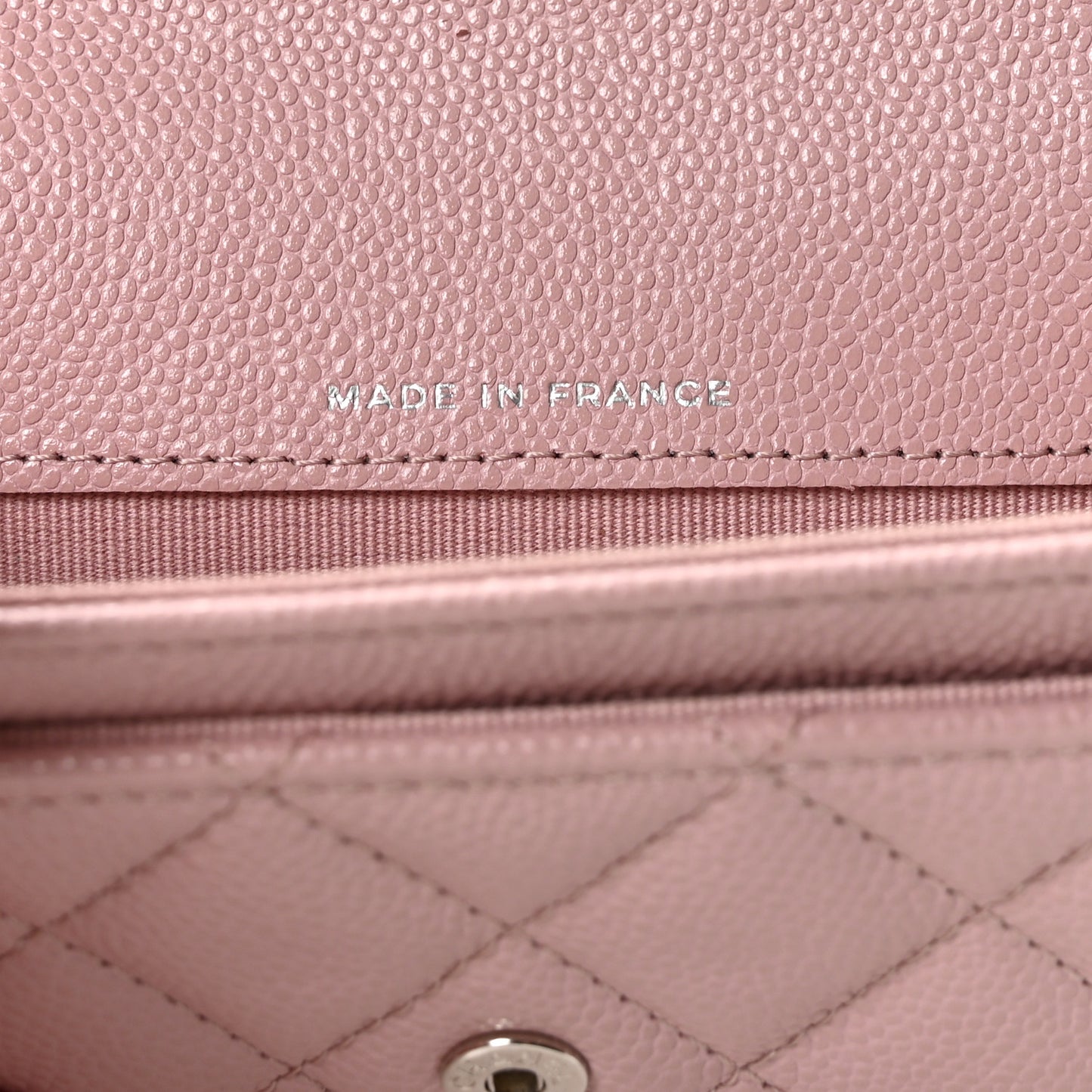 Caviar Quilted Flap Card Holder Wallet Light Pink