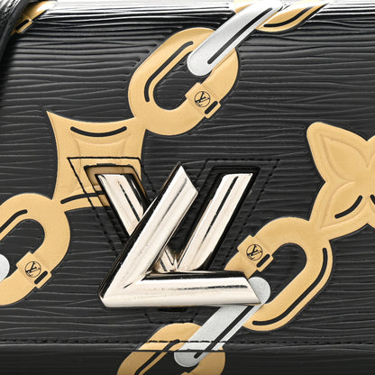 Louis Vuitton Epi Chain Flower Print Twist Chain Wallet Black 8 of 12