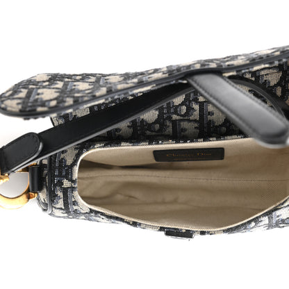 Christian Dior Oblique Mini Saddle Bag Blue 5 of 10