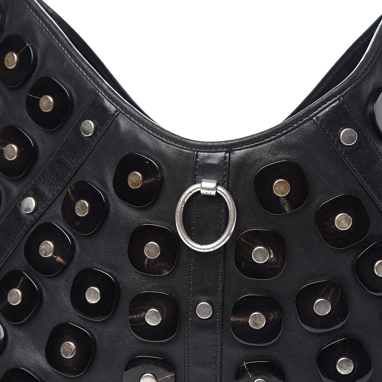 Calfskin Large Jewel Hobo Black