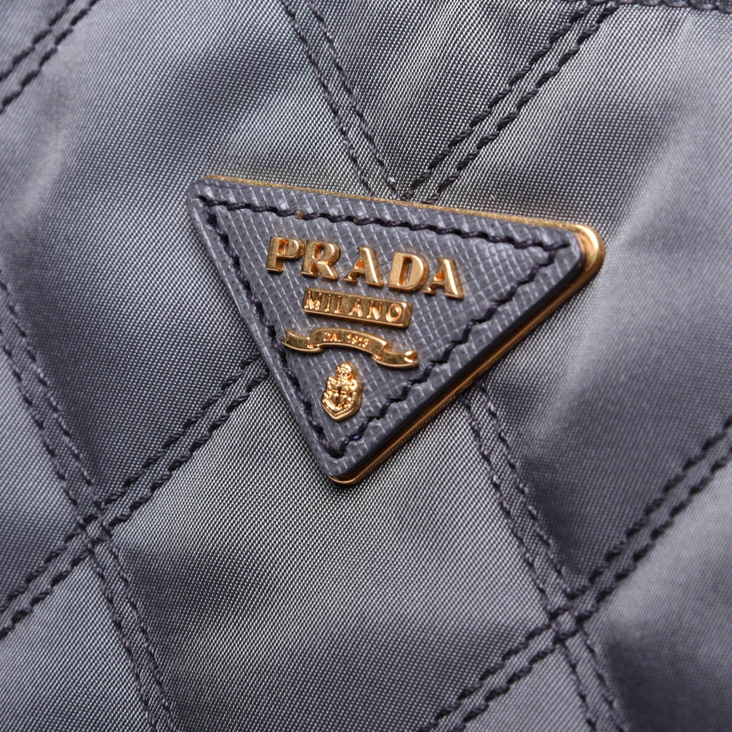 Prada Nylon Tessuto Impuntu Quilted Shopper Tote Ardesia 11 of 11