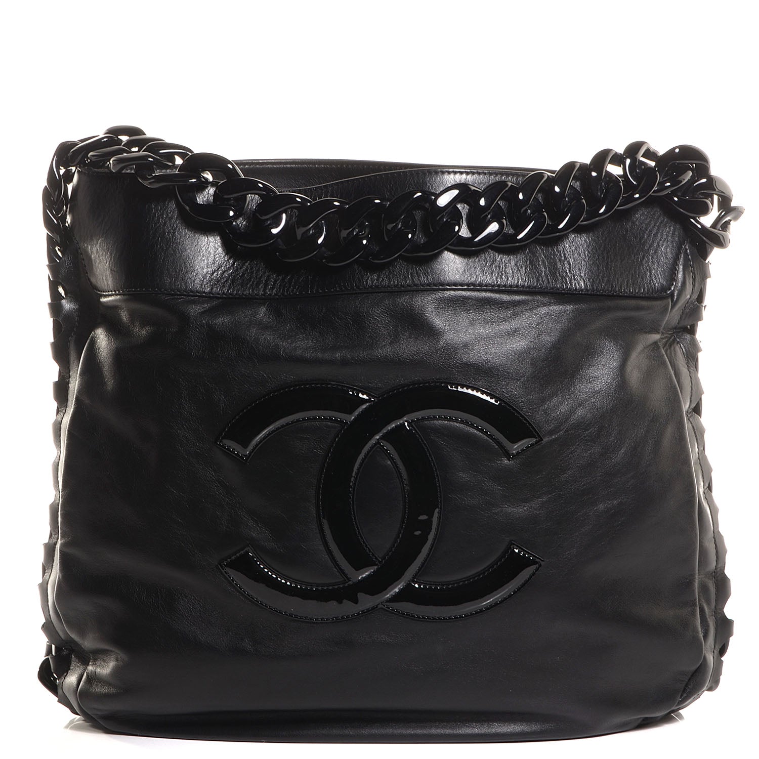 Chanel Calfskin Modern Chain Rhodoid Hobo Black 1 of 7