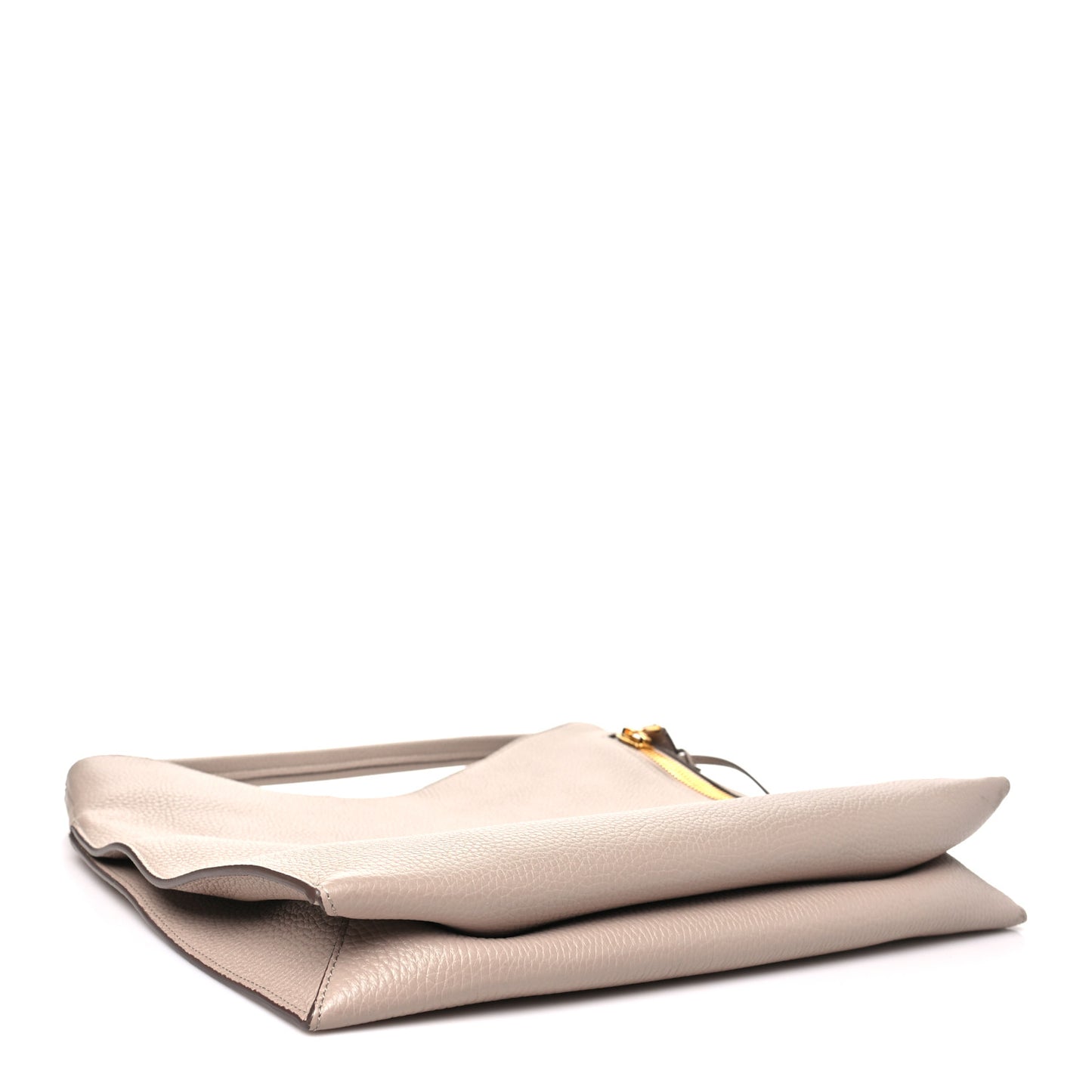 Pebbled Calfskin Large Alix Padlock Zip Hobo Bag Taupe