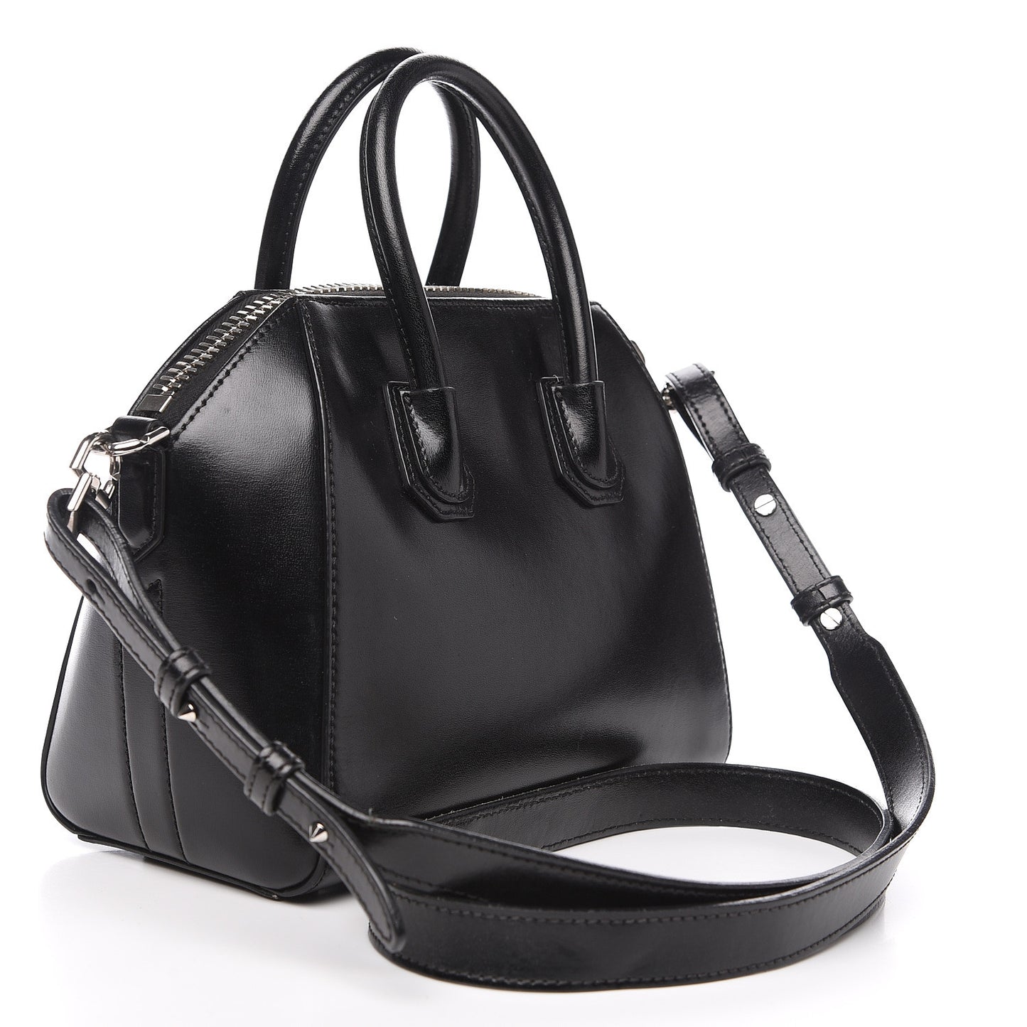 Shiny Lord Calfskin Mini Antigona Black
