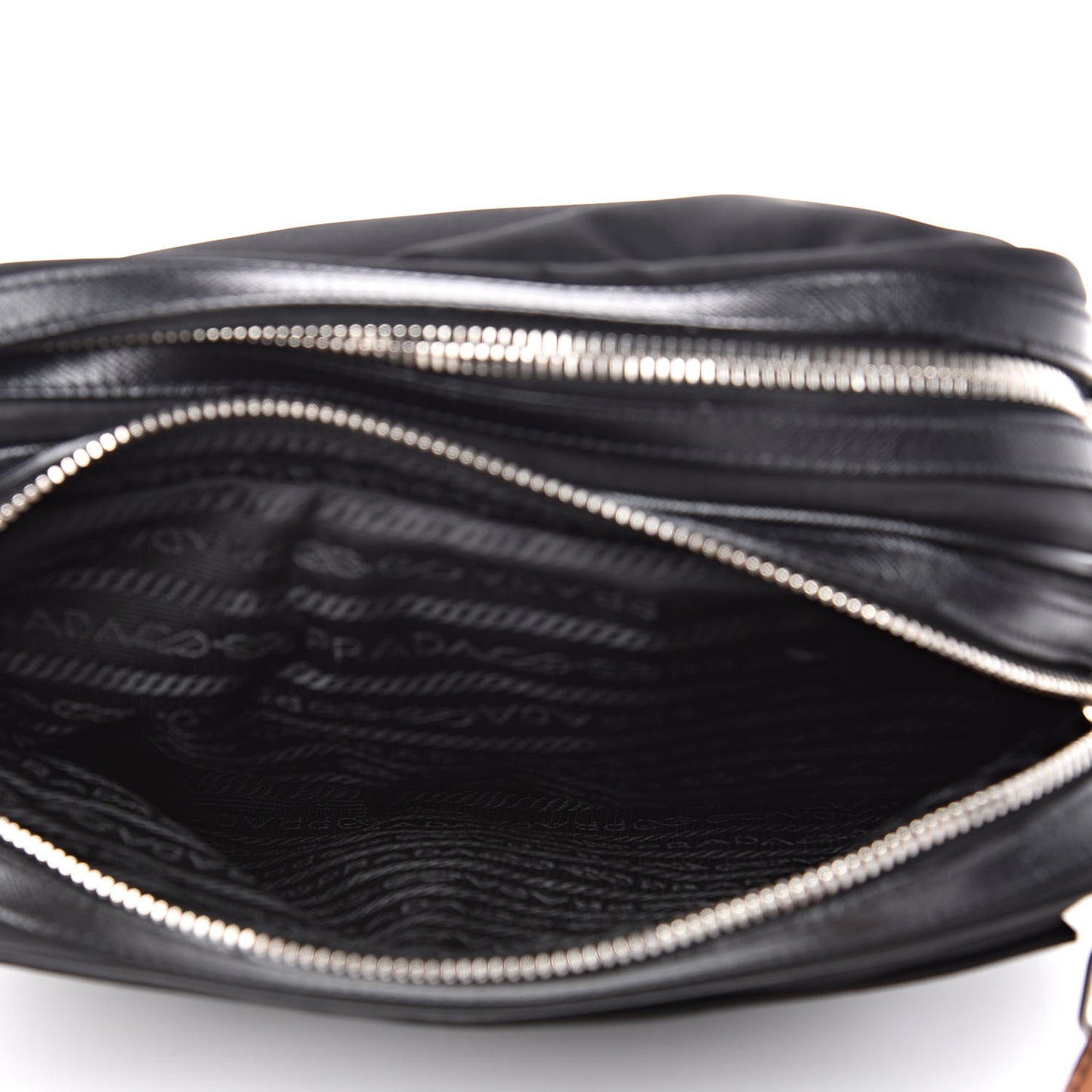 Tessuto Nylon Saffiano Shoulder Bag Black Cuoio