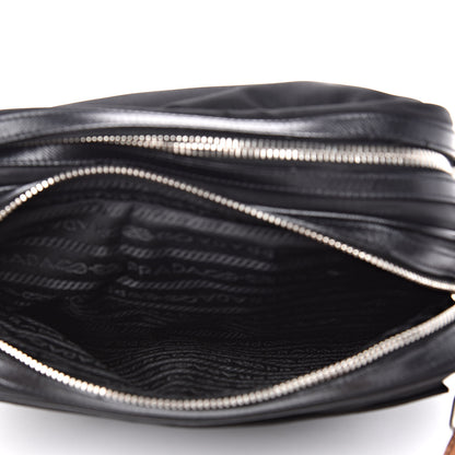 Prada Tessuto Nylon Saffiano Shoulder Bag Black Cuoio 6 of 12