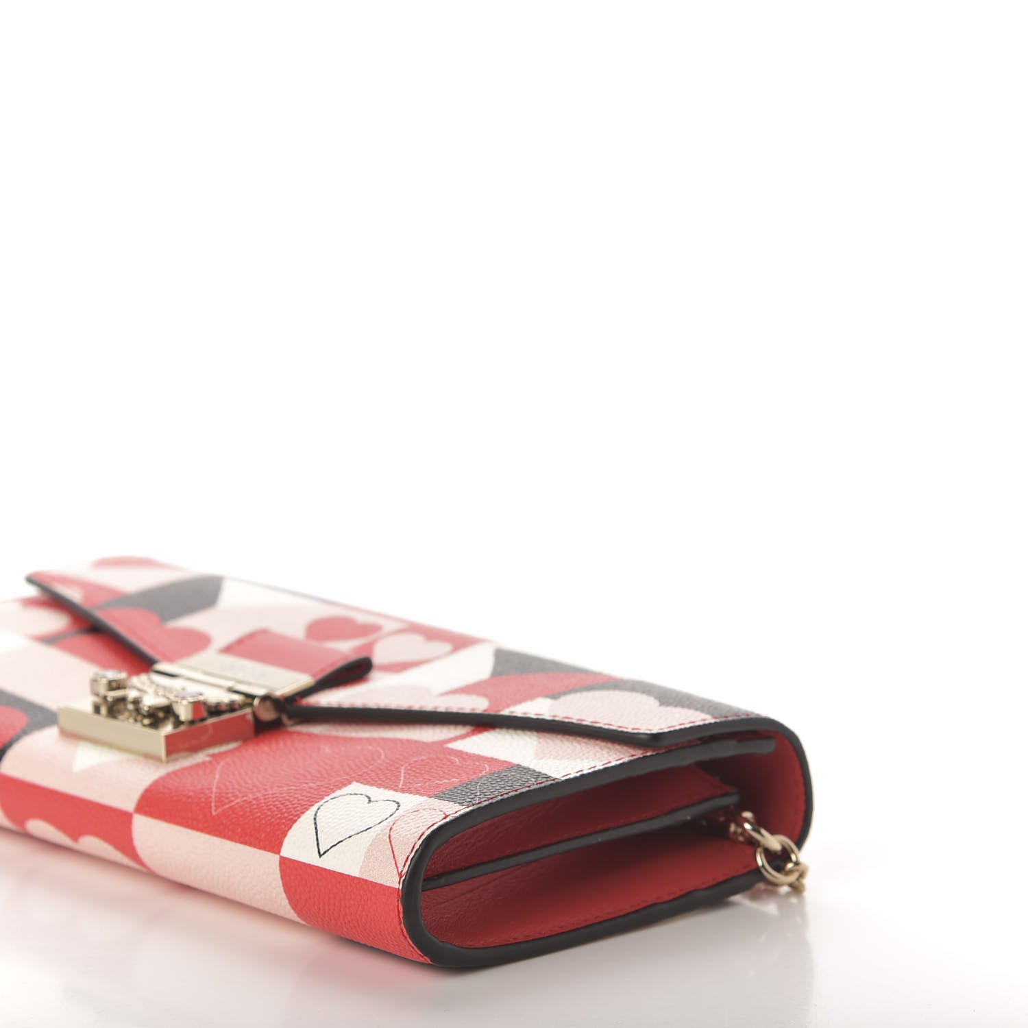 MCM Calfskin Heart Print Large Patricia Wallet On Chain Multicolor 8 of 10