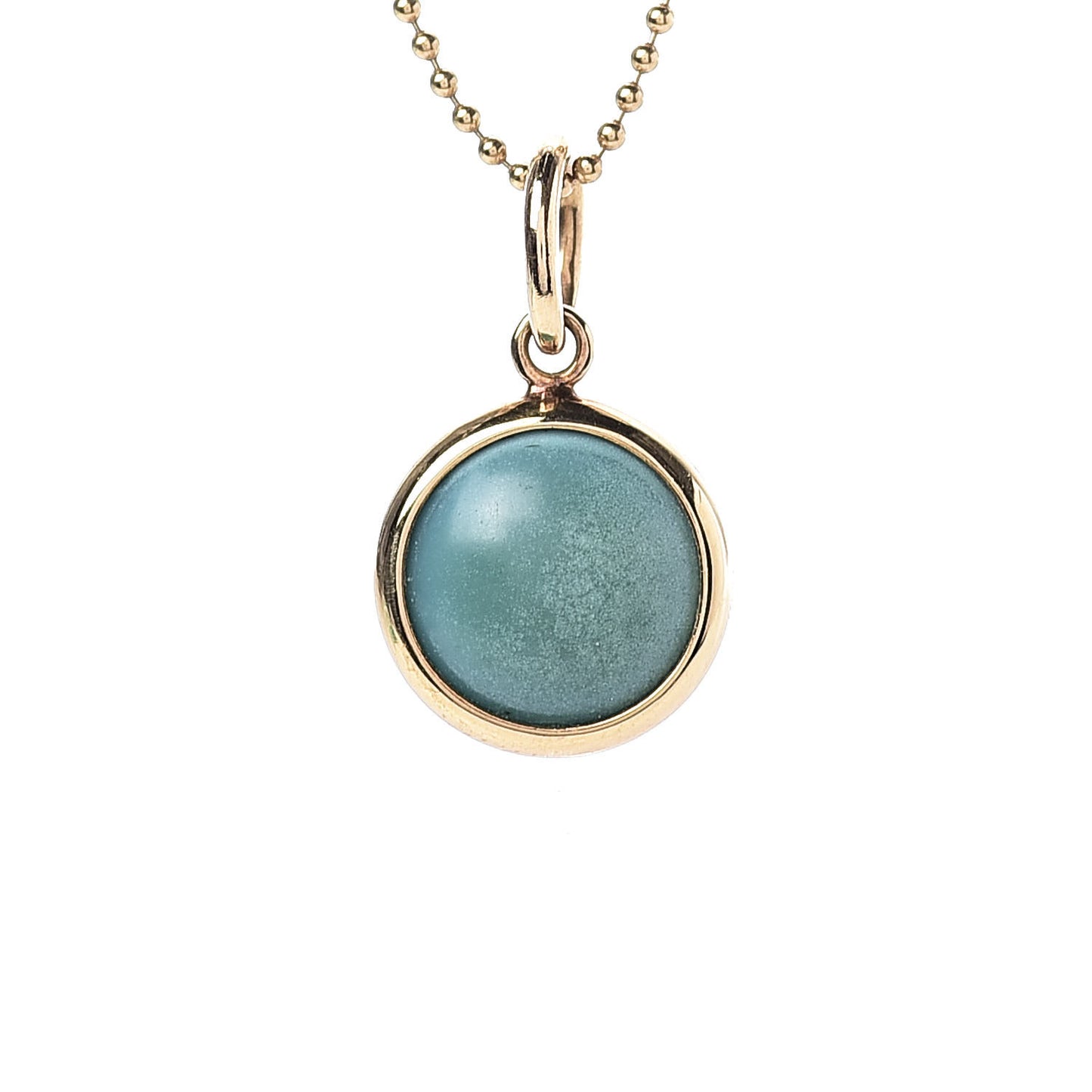 18K Yellow Gold Turquoise Paloma Picasso Dot Charm Pendant Necklace