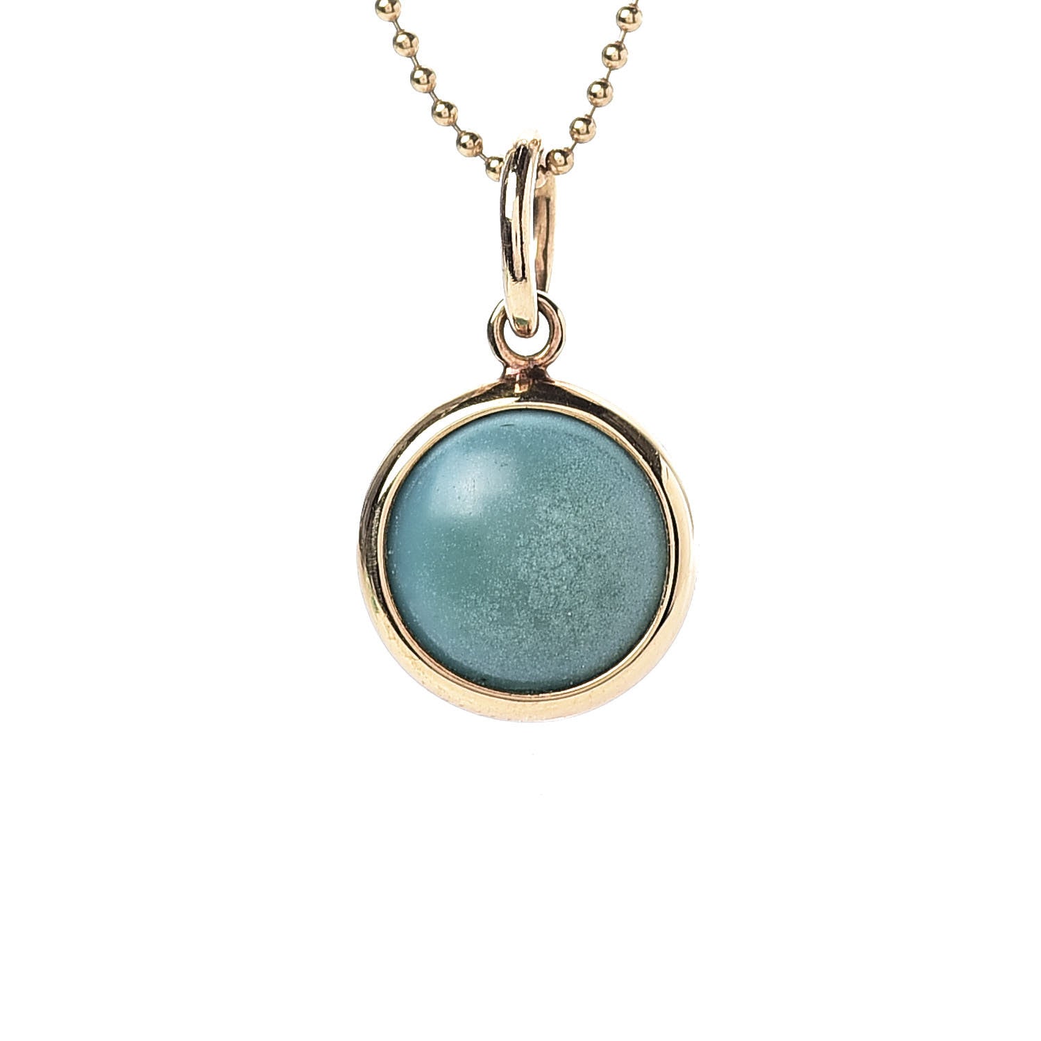 Tiffany 18K Yellow Gold Turquoise Paloma Picasso Dot Charm Pendant Necklace 4 of 7