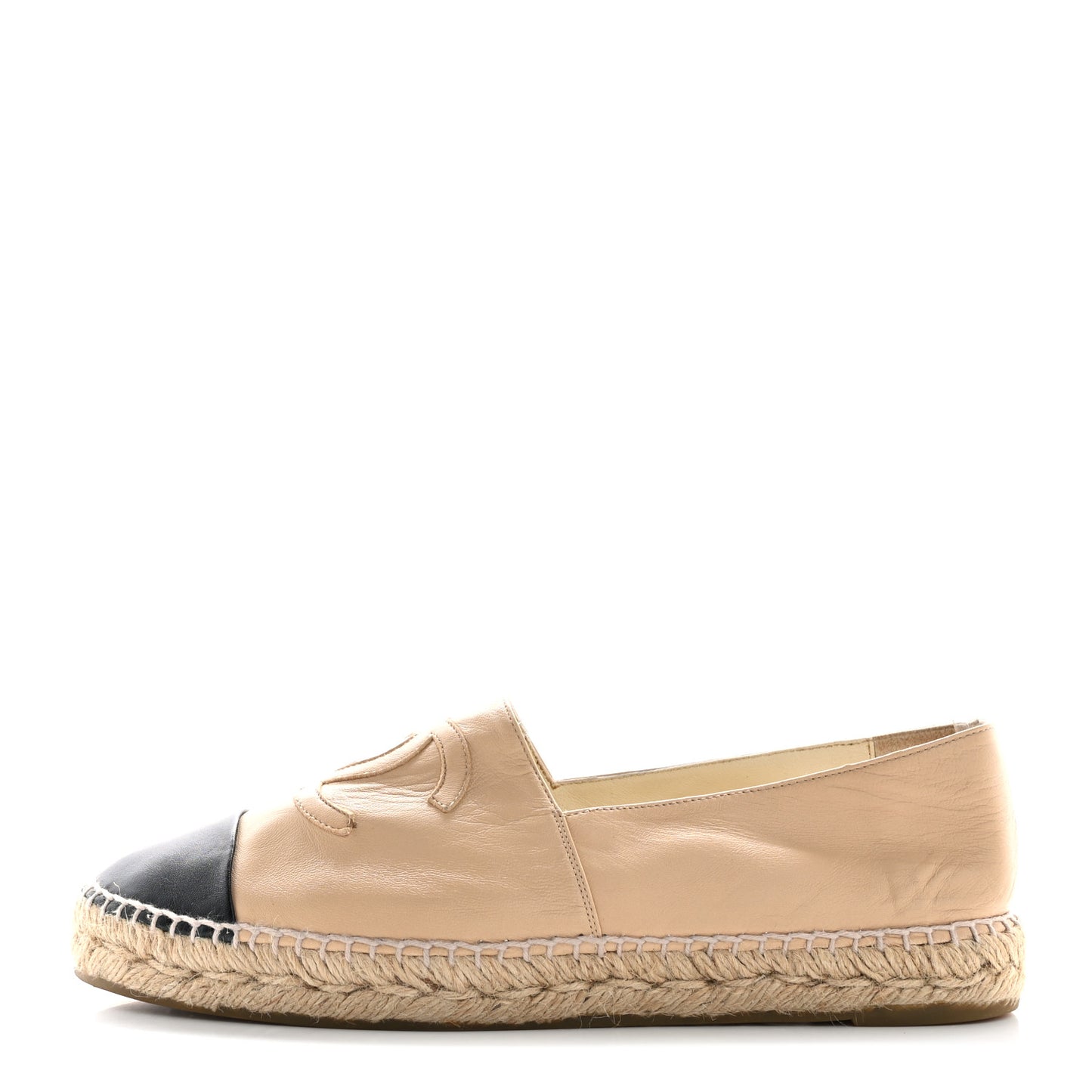 Lambskin CC Espadrilles 41 Beige Black