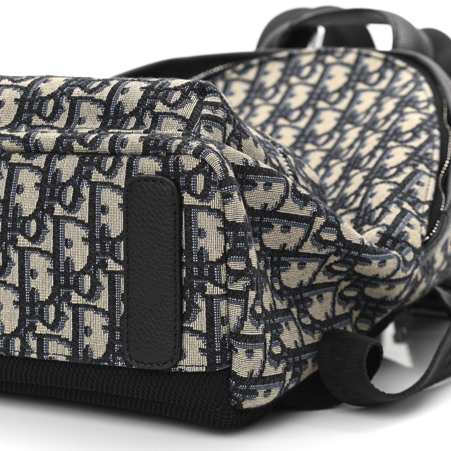 Oblique Calfskin Rider Backpack Beige Black