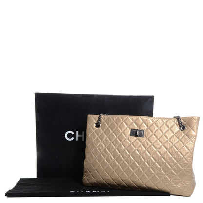 Chanel Aged Calfskin Reissue 255 Tote Light Gold 8 of 8