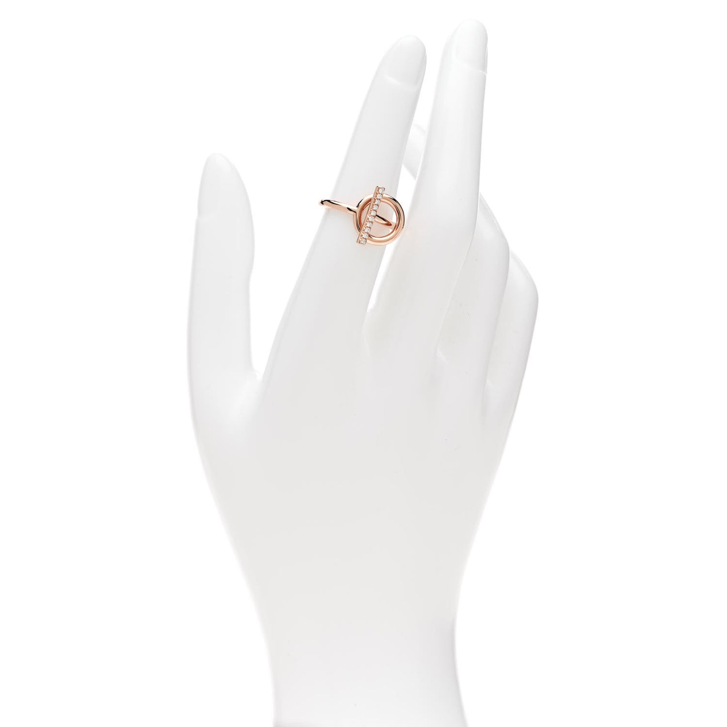 18K Rose Gold Diamond PM Echappee Ring 50 5.5