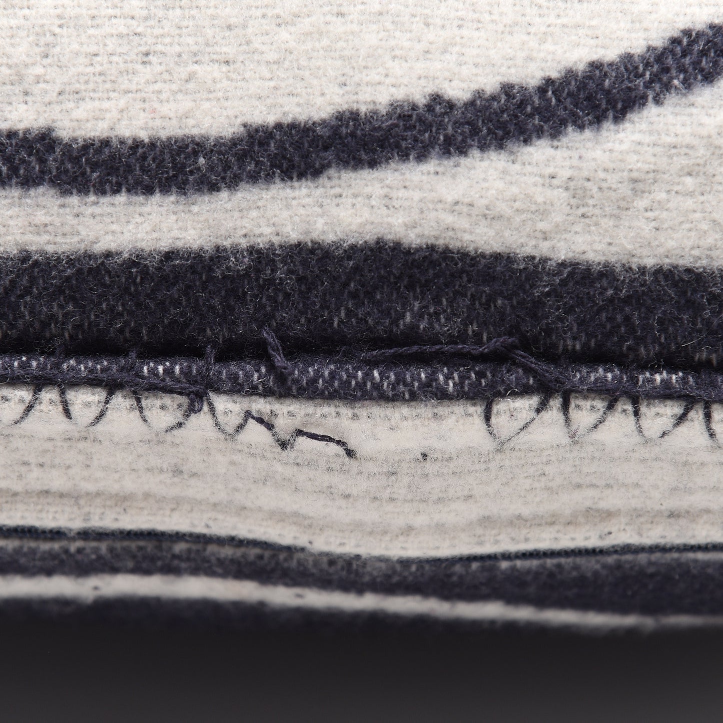 Merino Wool Cashmere CC Pillow White Navy Blue
